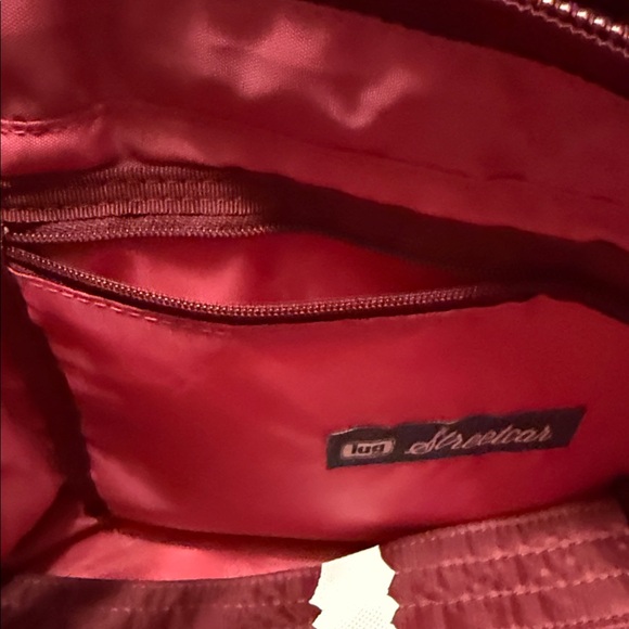 Lug Women's Quilted Maroon  bag holds water bottle streetcar lug - Picture 3 of 10